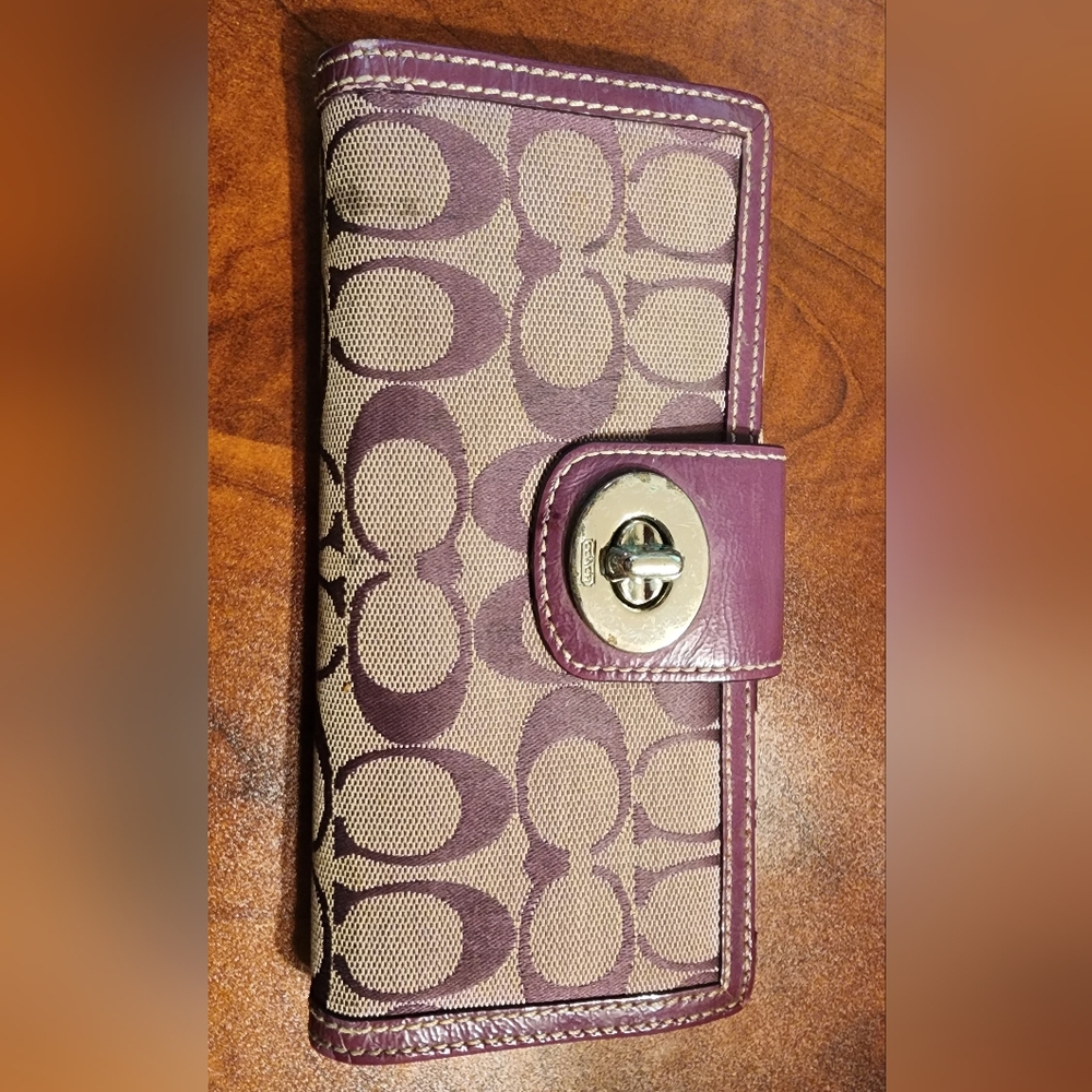 Coach Authentic Purple Full Size Wallet